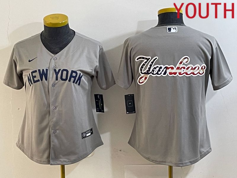 Youth New York Yankees Blank Grey Nike Game 2024 MLB Jersey style 6->women mlb jersey->Women Jersey